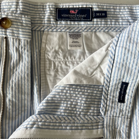 Vineyard Vines Breaker Pants Mens 38x28 Seersucker Stripe Preppy Coastal - Picture 7 of 13